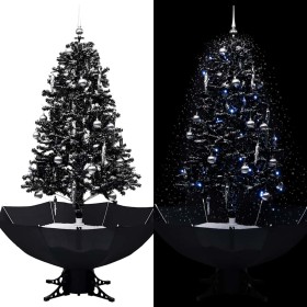 Árbol de Navidad con nieve y base de paraguas PVC negro 170 cm en Decoración Festiva y Estacional | Comprar online en Foru.es