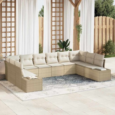 Conjunto de sofá de jardín 10 pcs Beige ratán sintético en Sofás de exterior | Comprar online en Foru.es