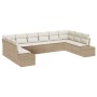 Conjunto de sofá de jardín 10 pcs Beige ratán sintético en Sofás de exterior | Comprar online en Foru.es