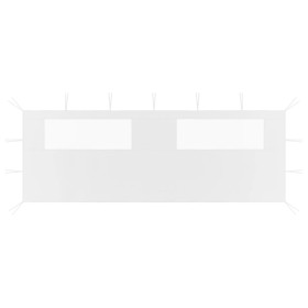 Pared lateral de cenador con ventanas blanco 6x2 m de vidaXL, Accesorios para pabellones y cenadores - Ref: Foro24-3070416, P...