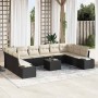 Conjunto de sofá de jardín 11 pcs Negro ratán sintético en Sofás de exterior | Comprar online en Foru.es