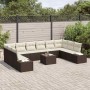 Conjunto de sofá de jardín 11 pcs Marrón ratán sintético en Sofás de exterior | Comprar online en Foru.es