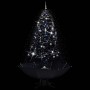 Árbol de Navidad con nieve y base de paraguas PVC negro 190 cm en Decoración Festiva y Estacional | Comprar online en Foru.es