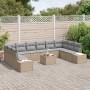 Conjunto de sofá de jardín 11 pcs Beige ratán sintético en Sofás de exterior | Comprar online en Foru.es