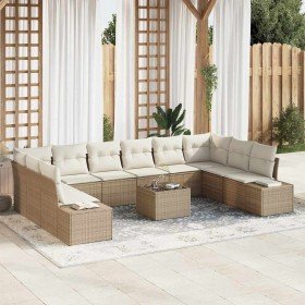 Conjunto de sofá de jardín 11 pcs Beige ratán sintético en Sofás de exterior | Comprar online en Foru.es