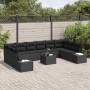 Conjunto de sofá de jardín 11 pcs Negro ratán sintético en Sofás de exterior | Comprar online en Foru.es
