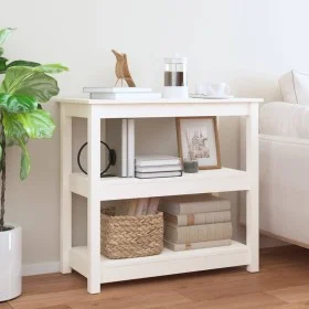 Konsolentisch aus massivem weißem Kiefernholz, 80 x 40 x 74 cm von vidaXL, Seitentische - Ref: Foro24-821670, Preis: 97,20 €,...