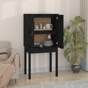 Anrichte hoch Massivholz Kiefer schwarz 60x40x120 cm von vidaXL, Sideboards - Ref: Foro24-821748, Preis: 97,73 €, Rabatt: %