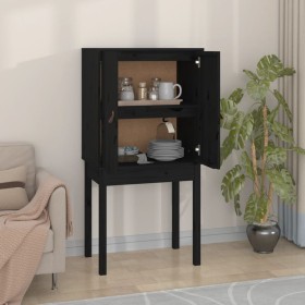 Aparador alto madera maciza de pino negro 60x40x120 cm de vidaXL, Aparadores - Ref: Foro24-821748, Precio: 98,86 €, Descuento: %