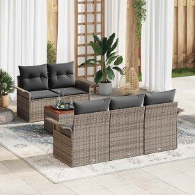 Conjunto de sofás de jardín 6 pcs Gris ratán sintético en Sofás de exterior | Comprar online en Foru.es