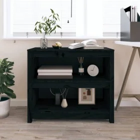 Estantería madera maciza de pino negra 80x35x68 cm de vidaXL, Librerías y estanterías - Ref: Foro24-821678, Precio: 84,46 €, ...