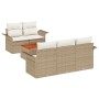 Conjunto de sofás de jardín 6 pcs Beige ratán sintético en Sofás de exterior | Comprar online en Foru.es