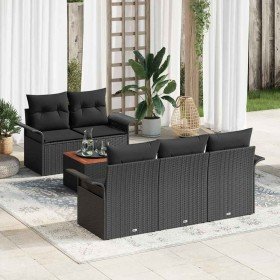 Conjunto de sofás de jardín 6 pcs Negro ratán sintético en Sofás de exterior | Comprar online en Foru.es