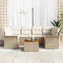 Conjunto de sofá de jardín 7 pcs Beige Poliratán en Sofás de exterior | Comprar online en Foru.es