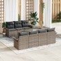 Conjunto de sofás de jardín 8 pcs Gris ratán sintético en Sofás de exterior | Comprar online en Foru.es