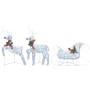 Trineo y renos decoración de Navidad de jardín 60 LED plateado en Decoración Festiva y Estacional | Comprar online en Foru.es