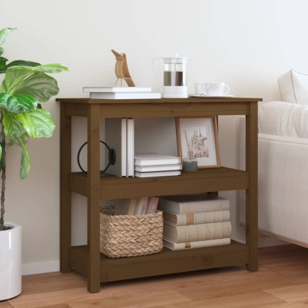 Mesa consola de madera maciza de pino marrón miel 80x40x74 cm de vidaXL, Mesas auxiliares - Ref: Foro24-821672, Precio: 92,65...