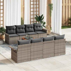 Conjunto de sofás de jardín 9 pcs Gris ratán sintético en Sofás de exterior | Comprar online en Foru.es