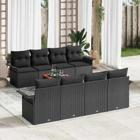 Conjunto de sofás de jardín 9 pcs Negro ratán sintético en Sofás de exterior | Comprar online en Foru.es