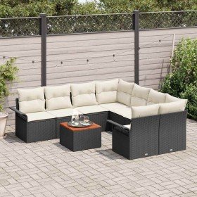 Conjunto de sofás de jardín 9 pcs Negro ratán sintético en Sofás de exterior | Comprar online en Foru.es