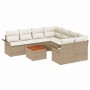 Conjunto de sofás de jardín 9 pcs Beige ratán sintético en Sofás de exterior | Comprar online en Foru.es