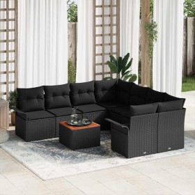 Conjunto de sofás de jardín 9 pcs Negro ratán sintético en Sofás de exterior | Comprar online en Foru.es