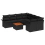Conjunto de sofás de jardín 9 pcs Negro ratán sintético en Sofás de exterior | Comprar online en Foru.es