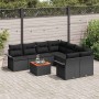 Conjunto de sofás de jardín 9 pcs Negro ratán sintético en Sofás de exterior | Comprar online en Foru.es