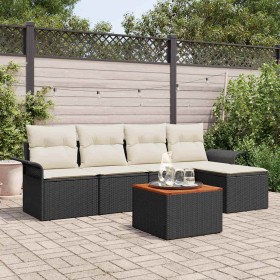 Conjunto de sofás de jardín 6 pcs Negro ratán sintético en Sofás de exterior | Comprar online en Foru.es