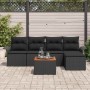 Conjunto de sofás de jardín 6 pcs Negro ratán sintético en Sofás de exterior | Comprar online en Foru.es