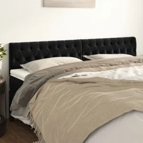 Headboards 2 units of black velvet 90x7x78/88 cm by vidaXL, Headboards and footboards - Ref: Foro24-346378, Price: 86,25 €, D...