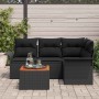 Conjunto de sofás de jardín 5 pcs Negro ratán sintético en Sofás de exterior | Comprar online en Foru.es