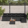 Conjunto de sofá de jardín 7 pcs Negro Poliratán en Sofás de exterior | Comprar online en Foru.es