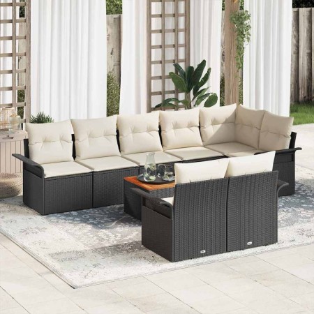 Conjunto de sofás de jardín 9 pcs Negro ratán sintético en Sofás de exterior | Comprar online en Foru.es