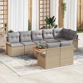 Conjunto de sofás de jardín 9 pcs Beige ratán sintético en Sofás de exterior | Comprar online en Foru.es
