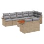 Conjunto de sofás de jardín 9 pcs Beige ratán sintético en Sofás de exterior | Comprar online en Foru.es