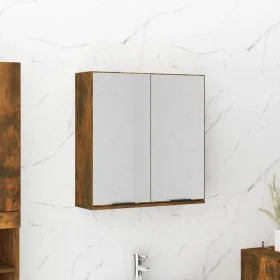 Armario de baño con espejo color roble ahumado 64x20x67 cm de vidaXL, Tocadores de baño - Ref: Foro24-817066, Precio: 74,56 €...