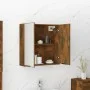 Armario de baño con espejo color roble ahumado 64x20x67 cm de vidaXL, Tocadores de baño - Ref: Foro24-817066, Precio: 74,56 €...