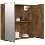 Armario de baño con espejo color roble ahumado 64x20x67 cm de vidaXL, Tocadores de baño - Ref: Foro24-817066, Precio: 74,56 €...