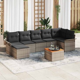 Conjunto de sofás de jardín 8 pcs Gris ratán sintético en Sofás de exterior | Comprar online en Foru.es