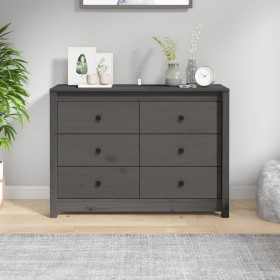 Armario auxiliar de madera maciza de pino gris 100x40x72 cm de vidaXL, Aparadores - Ref: Foro24-821766, Precio: 172,26 €, Des...