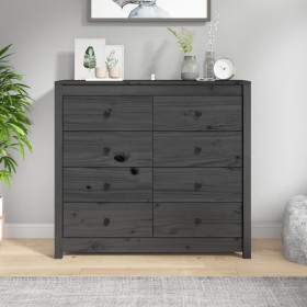 Armario auxiliar de madera maciza de pino gris 100x40x90 cm de vidaXL, Aparadores - Ref: Foro24-821771, Precio: 229,54 €, Des...