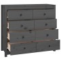 Armario auxiliar de madera maciza de pino gris 100x40x90 cm de vidaXL, Aparadores - Ref: Foro24-821771, Precio: 229,54 €, Des...