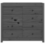 Armario auxiliar de madera maciza de pino gris 100x40x90 cm de vidaXL, Aparadores - Ref: Foro24-821771, Precio: 229,54 €, Des...