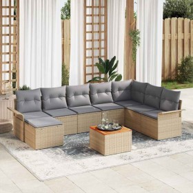 Conjunto de sofá de jardín 9 pcs Beige Poliratán en Sofás de exterior | Comprar online en Foru.es