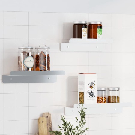Estantes de pared 3 uds acero inoxidable plateado en Estanterías | Comprar online en Foru.es