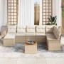 Conjunto de sofá de jardín 9 pcs Beige Poliratán en Sofás de exterior | Comprar online en Foru.es