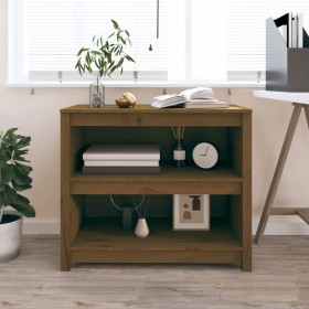 Estantería madera maciza de pino marrón miel 80x35x68 cm de vidaXL, Librerías y estanterías - Ref: Foro24-821677, Precio: 66,...