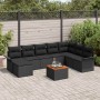 Conjunto de sofá de jardín 9 pcs Negro Poliratán en Sofás de exterior | Comprar online en Foru.es