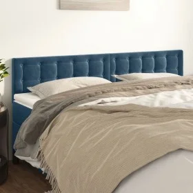 Cabeceros 2 unidades de terciopelo azul oscuro 100x5x78/88 cm de vidaXL, Cabeceros y pies de cama - Ref: Foro24-346534, Preci...